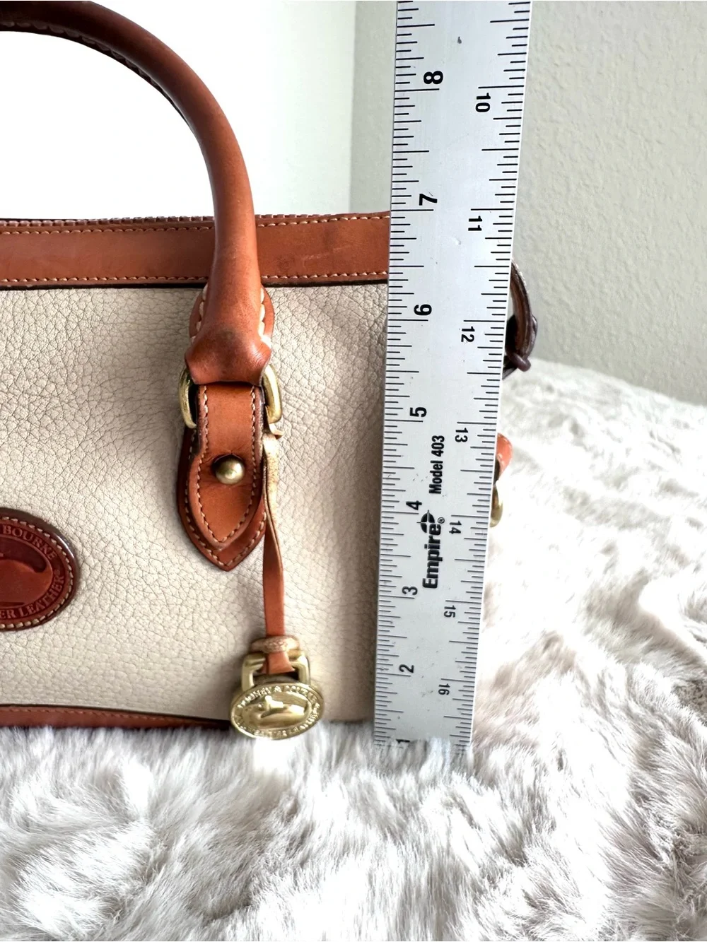 Dooney & Bourke Vintage Satchel Shoulder Bag ‘90s Tan Pebble Leather